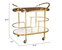 Zuo Modern Antalya Bar Cart Multicolor
