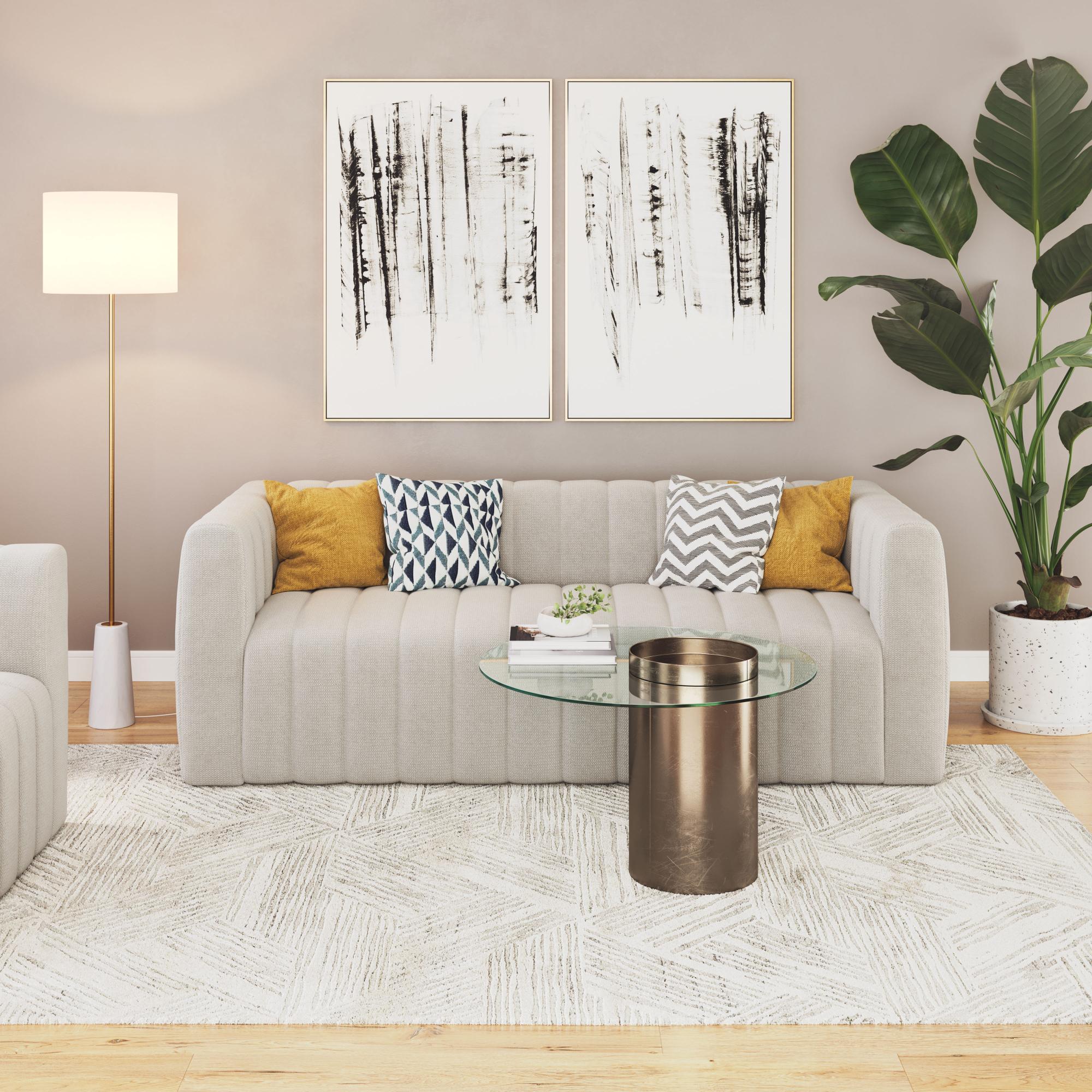 Zuo Modern Puerto Plata Sofa Dason in Snow/Granite