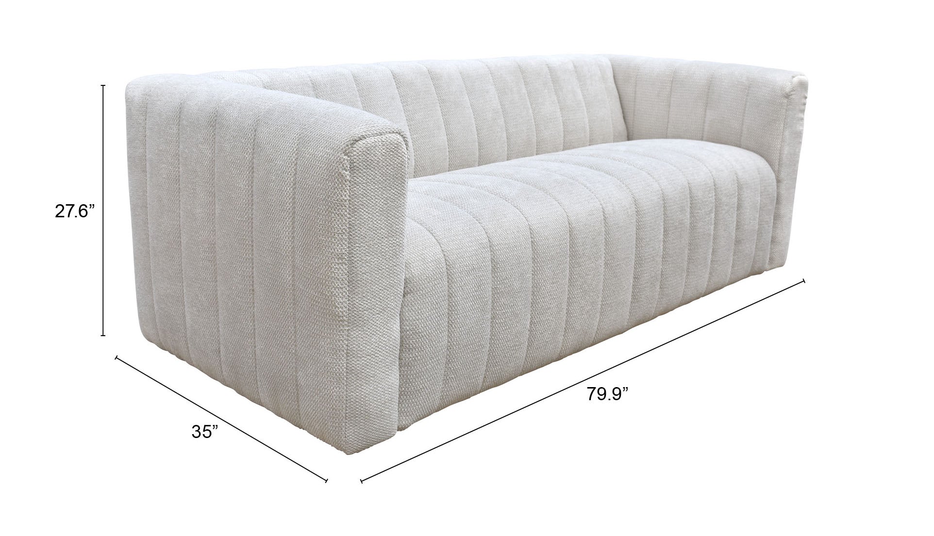 Zuo Modern Puerto Plata Sofa Dason in Snow/Granite