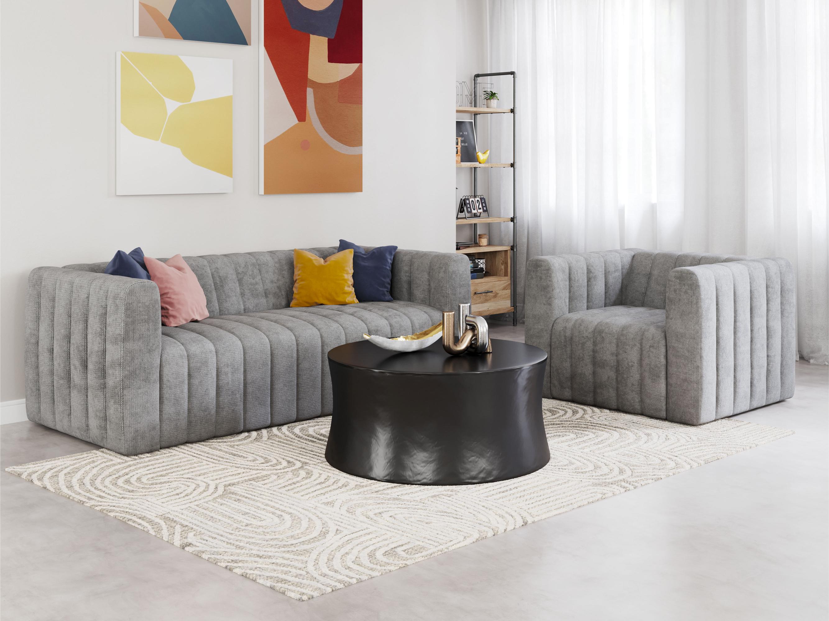 Zuo Modern Puerto Plata Sofa Dason in Snow/Granite