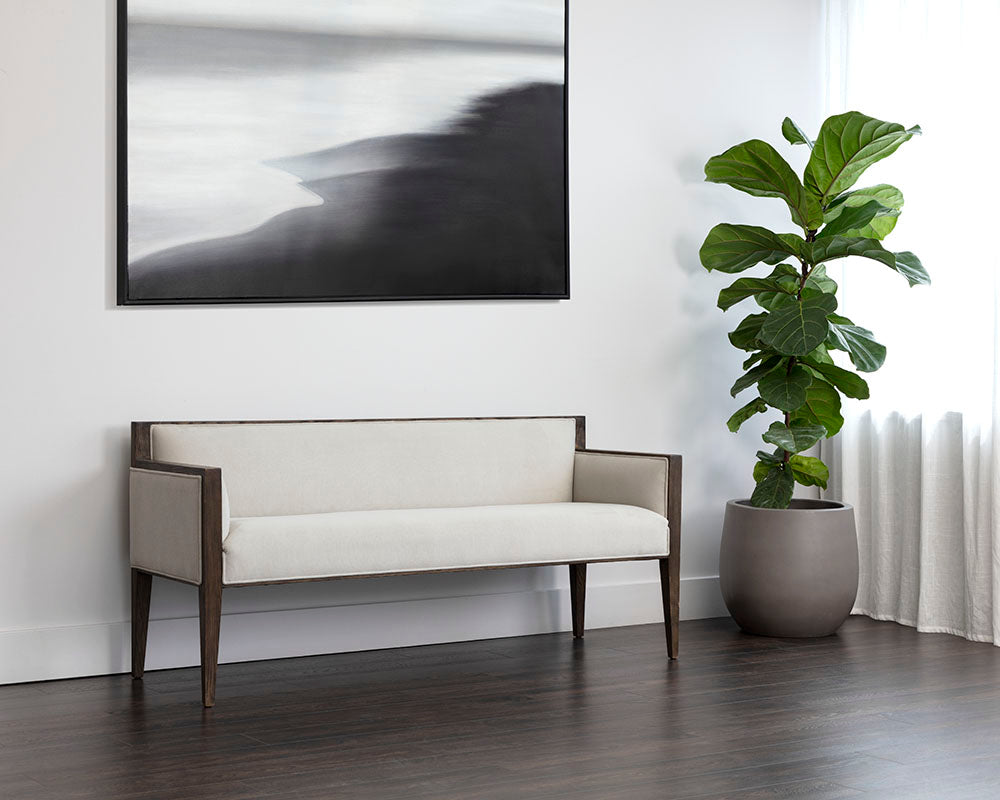 Sunpan Babel Bench in Cube Mist Grey
