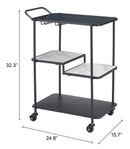Zuo Modern Constanza Bar Cart in Black