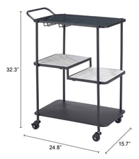 Zuo Modern Constanza Bar Cart in Black