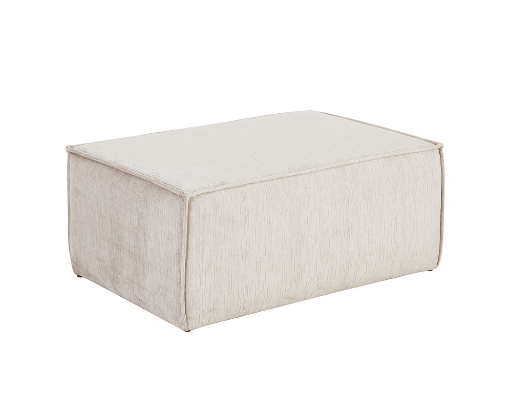 Sunpan Calista Ottoman In Navarro Pewter/Stone - Large