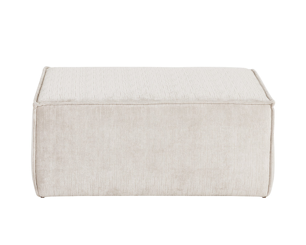 Sunpan Calista Ottoman In Navarro Pewter/Stone - Large