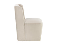 Sunpan Aamita Wheeled Dining Chair - Piccolo Pebble/Piccolo Prosecco/Tobacco Tan