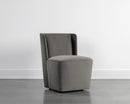 Sunpan Aamita Wheeled Dining Chair - Piccolo Pebble/Piccolo Prosecco/Tobacco Tan