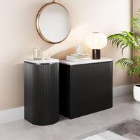 Zuo Modern Ormara Console Table Set in White and Black - 2-Piece