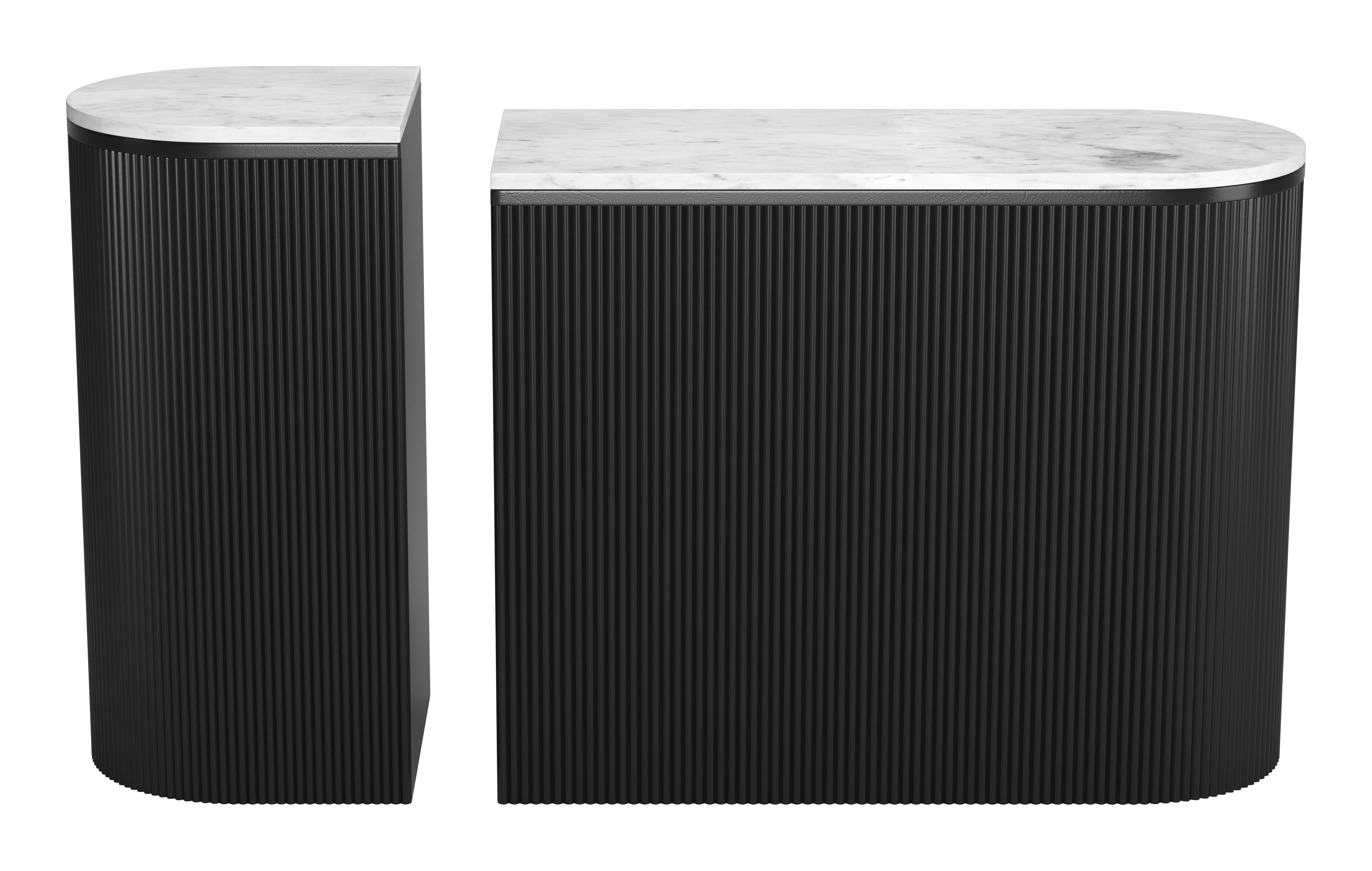 Zuo Modern Ormara Console Table Set in White and Black - 2-Piece