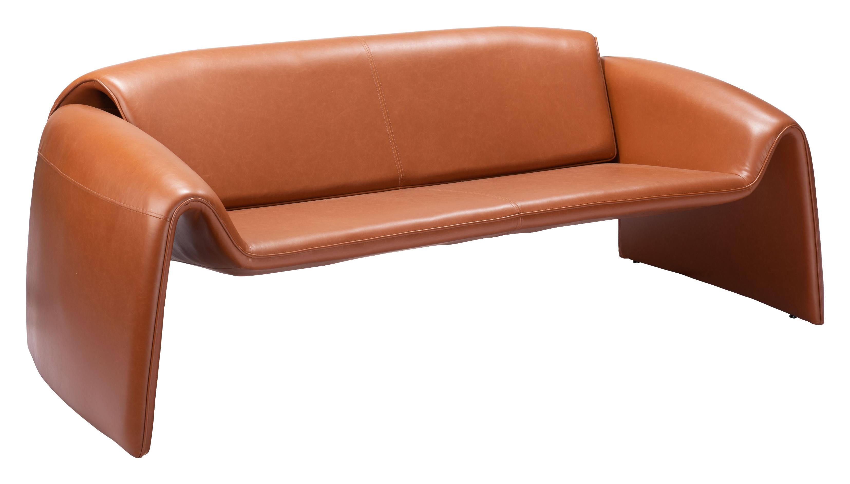 Zuo Modern Horten Sofa in Brown/Red