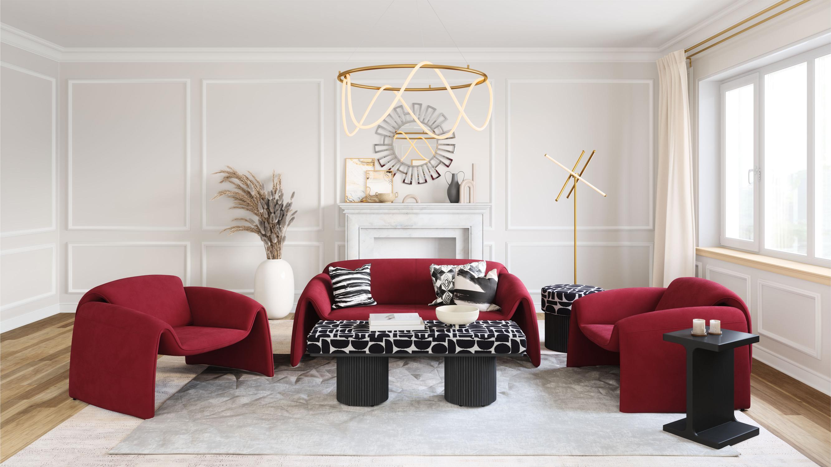 Zuo Modern Horten Sofa in Brown/Red