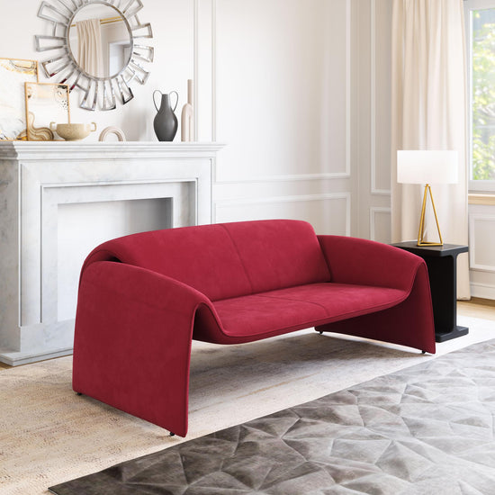 Zuo Modern Horten Sofa in Brown/Red