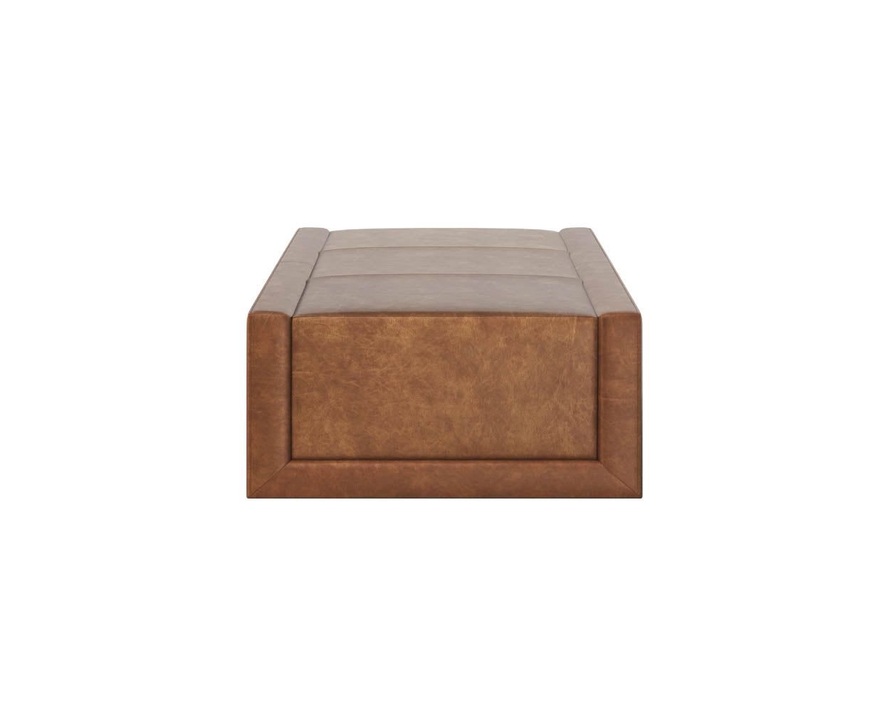 Sunpan Barella Coffee Table in Cognac Leather/Vintage Charcoal Leather