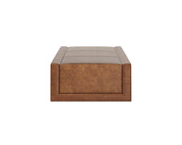 Sunpan Barella Coffee Table in Cognac Leather/Vintage Charcoal Leather