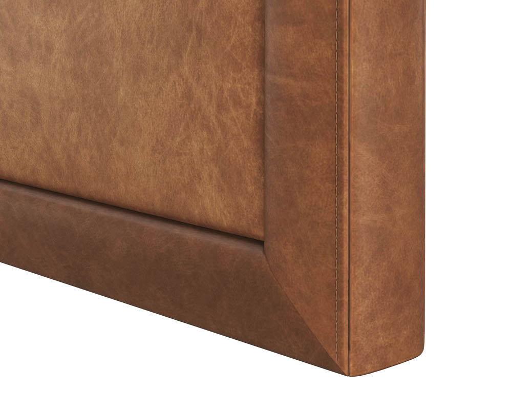 Sunpan Barella Coffee Table in Cognac Leather/Vintage Charcoal Leather