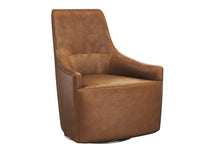 Sunpan Carmine Swivel Lounge Chair In Cognac Leather