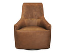Sunpan Carmine Swivel Lounge Chair In Cognac Leather