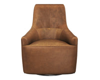 Sunpan Carmine Swivel Lounge Chair In Cognac Leather