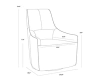 Sunpan Carmine Swivel Lounge Chair In Cognac Leather