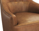 Sunpan Carmine Swivel Lounge Chair In Cognac Leather