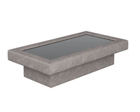 Sunpan Azelia Coffee Table in Camel Leather/Light Grey Leather
