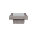 Sunpan Azelia Coffee Table in Camel Leather/Light Grey Leather