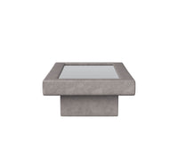 Sunpan Azelia Coffee Table in Camel Leather/Light Grey Leather