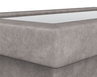 Sunpan Azelia Coffee Table in Camel Leather/Light Grey Leather