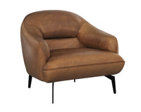 Sunpan Armani Armchair in Cognac Leather/Midnight Blue Leather