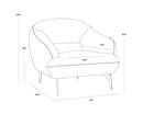 Sunpan Armani Armchair in Cognac Leather/Midnight Blue Leather