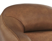 Sunpan Armani Armchair in Cognac Leather/Midnight Blue Leather