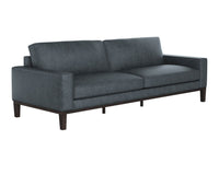 Sunpan Davilo Sofa in Light Grey Leather/Midnight Blue Leather