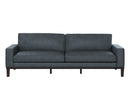 Sunpan Davilo Sofa in Light Grey Leather/Midnight Blue Leather
