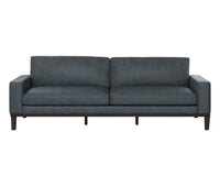 Sunpan Davilo Sofa in Light Grey Leather/Midnight Blue Leather