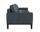 Sunpan Davilo Sofa in Light Grey Leather/Midnight Blue Leather