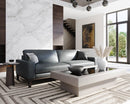 Sunpan Davilo Sofa in Light Grey Leather/Midnight Blue Leather