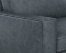 Sunpan Davilo Sofa in Light Grey Leather/Midnight Blue Leather