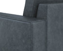 Sunpan Davilo Sofa in Light Grey Leather/Midnight Blue Leather
