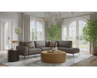 Sunpan Brandi Sofa Chaise in Camel Leather