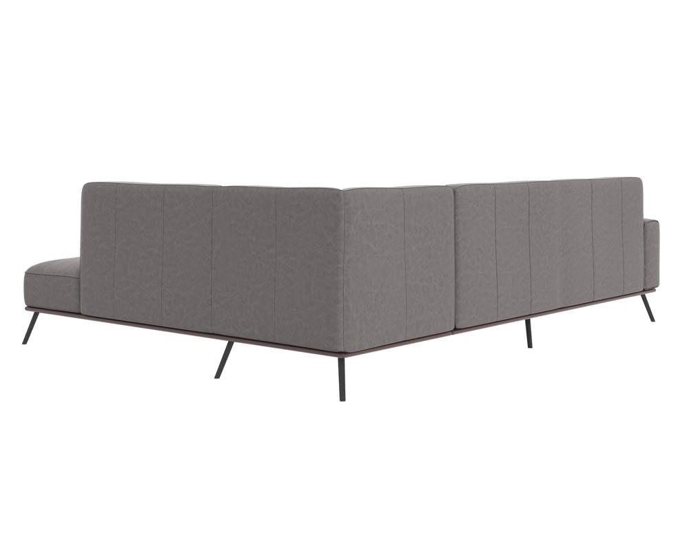 Sunpan Brandi Sofa Chaise in Camel Leather