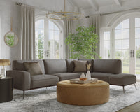 Sunpan Brandi Sofa Chaise in Camel Leather