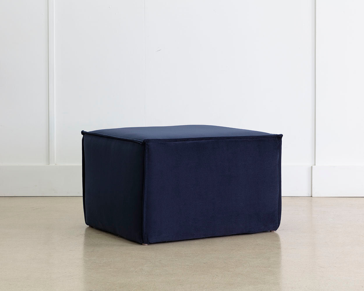 Sunpan Calista Ottoman In Abbington Navy/Navarro Stone/Treasure Gold - Small