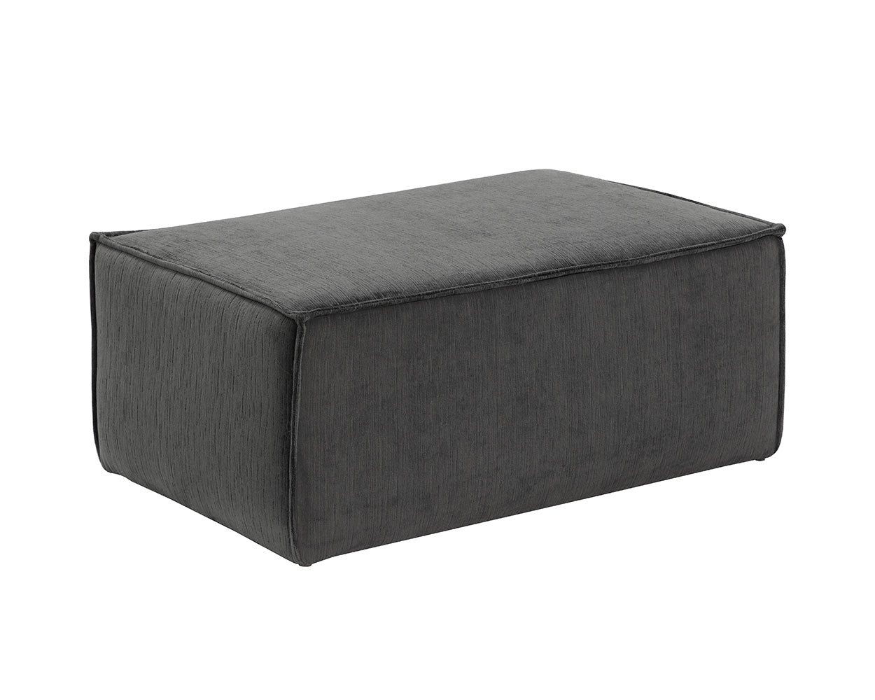 Sunpan Calista Ottoman In Navarro Pewter/Stone - Large