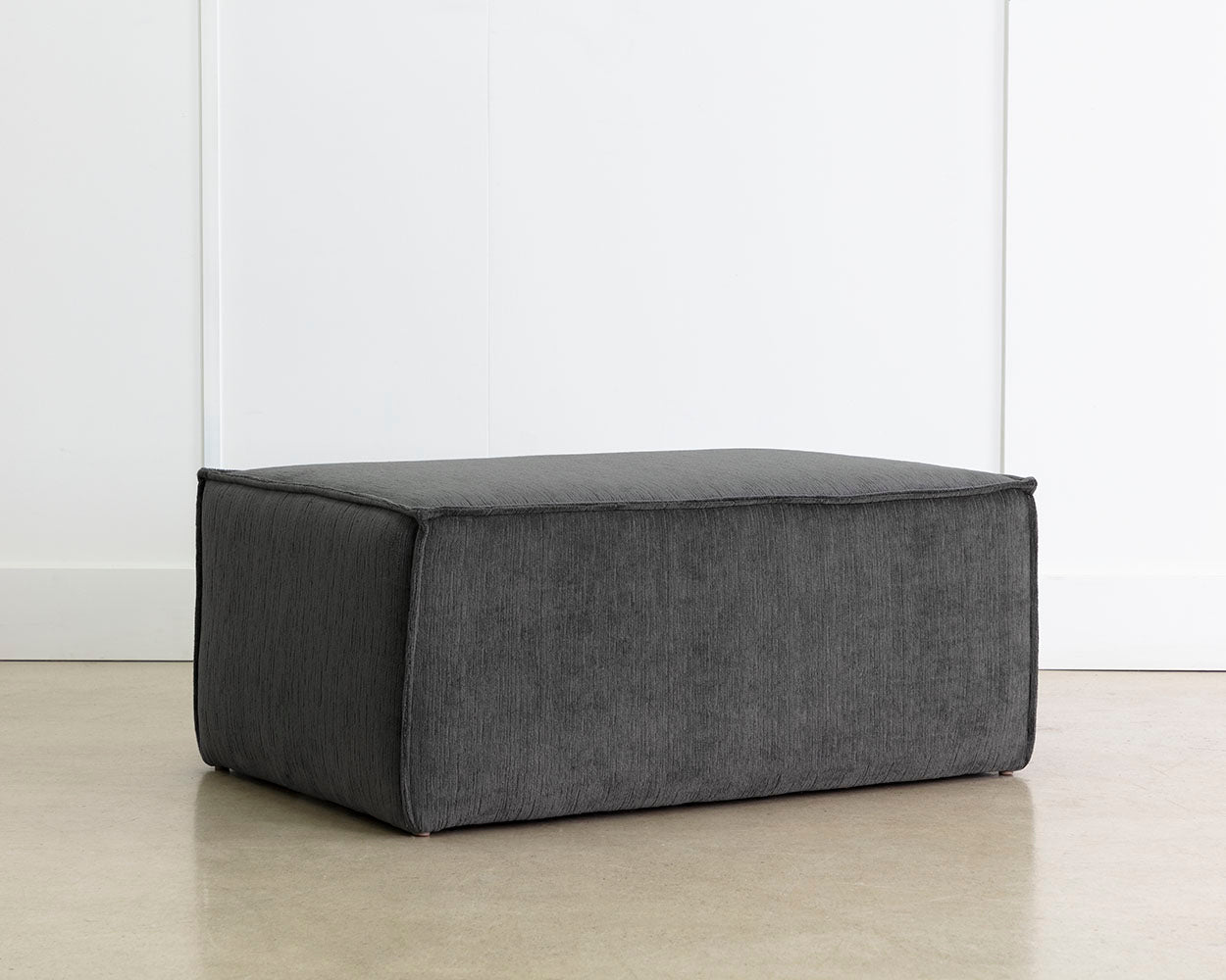 Sunpan Calista Ottoman In Navarro Pewter/Stone - Large