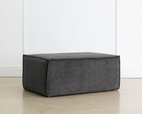 Sunpan Calista Ottoman In Navarro Pewter/Stone - Large