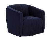 Sunpan Garrison Swivel Lounge Chair - Abbington Navy / Liv Dove