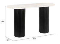 Zuo Modern Izola Console Table in White and Black