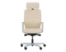 Sunpan Dennison Office Chair in Black Leather/Cream Leather/Sand Leather