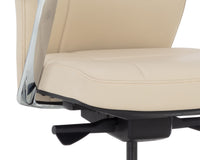 Sunpan Dennison Office Chair in Black Leather/Cream Leather/Sand Leather