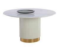 Sunpan Paloma Dining Table - Round - White Marble - 54"
